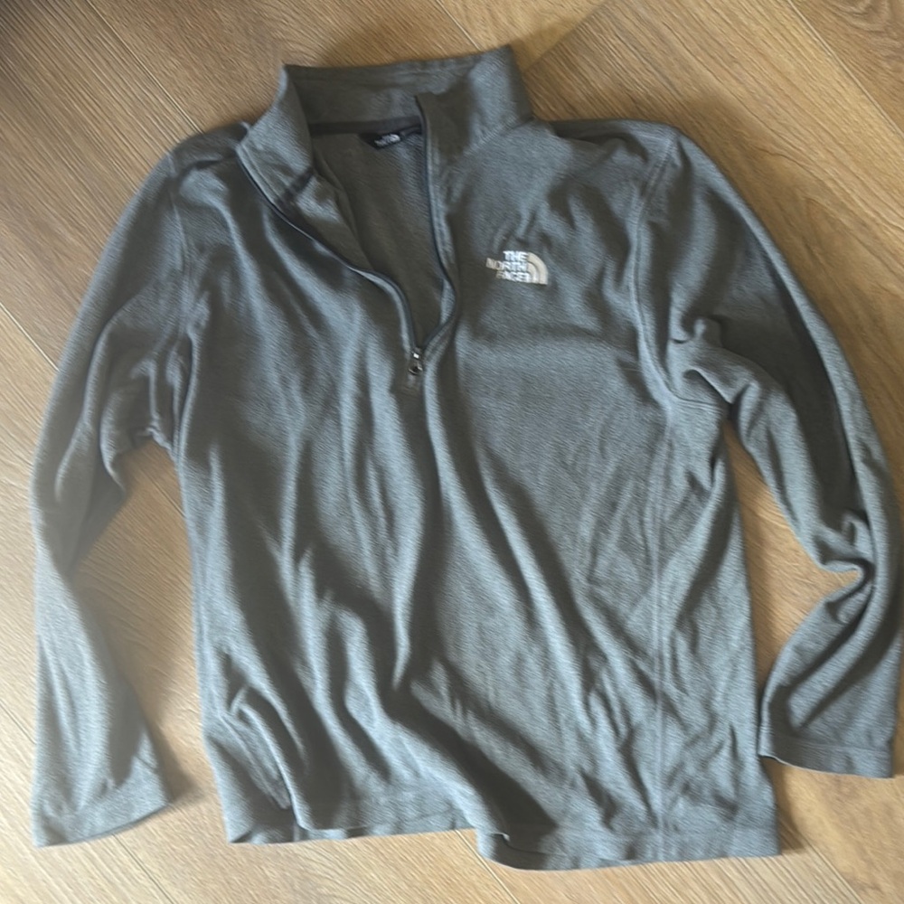 MENS The North Face Gray Zip Up Sweater Fleece large